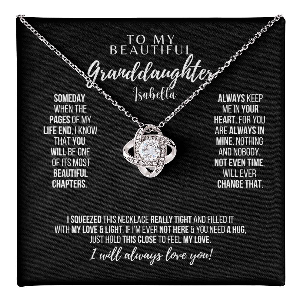 To My Beautiful Granddaughter – Love Knot Necklace - Personalized I Laurelvine - Laurelvine 