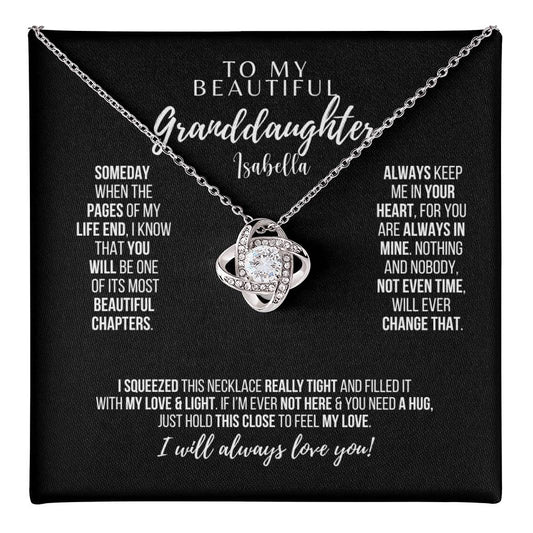 To My Beautiful Granddaughter – Love Knot Necklace - Personalized I Laurelvine - Laurelvine 