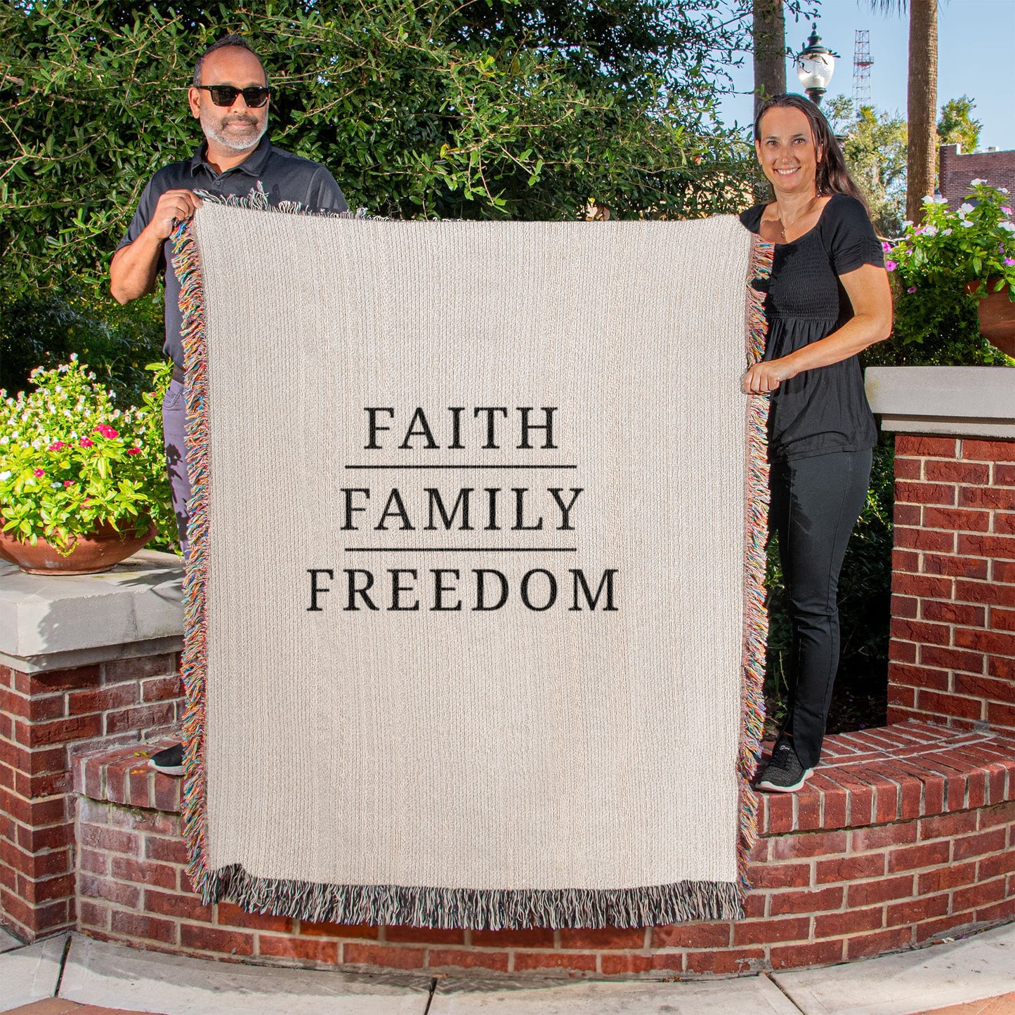 Faith • Family • Freedom Woven Blanket – Military & Long-Distance Love Gift I Laurelvine - Laurelvine 