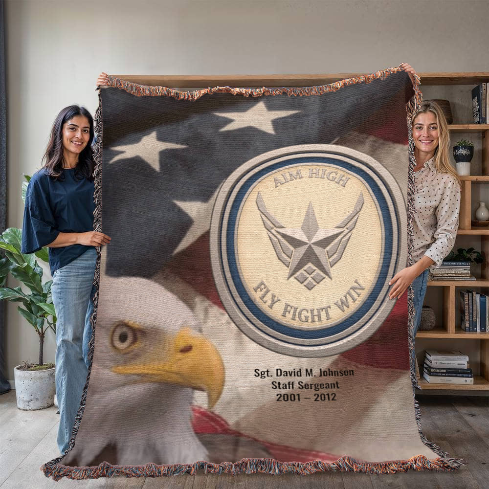 Air Force Veteran Blanket – Personalized Military Gift | LaurelVine - Laurelvine 